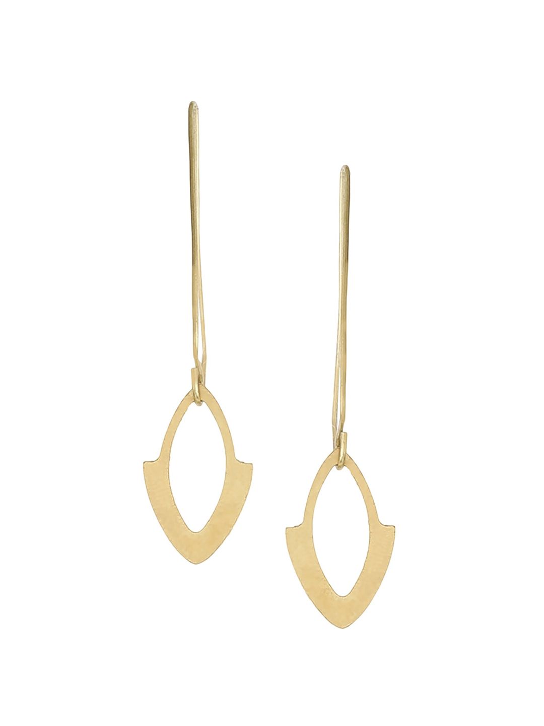 Goldnera Gold-Toned Geometric Drop Earrings Price in India