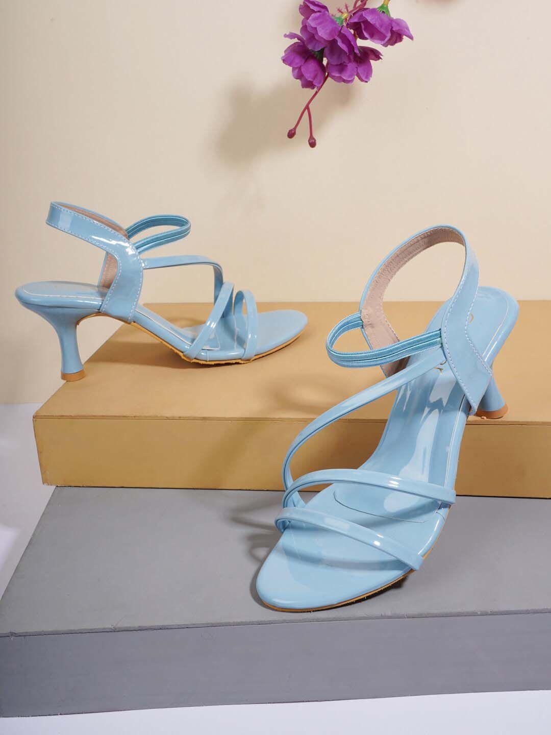 Cogner Blue Party Wedge Peep Toes with Bows Price in India