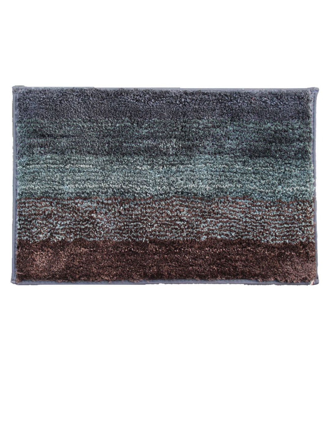 LUXEHOME INTERNATIONAL Green Striped Printed 1600GSM Bath Rugs Price in India