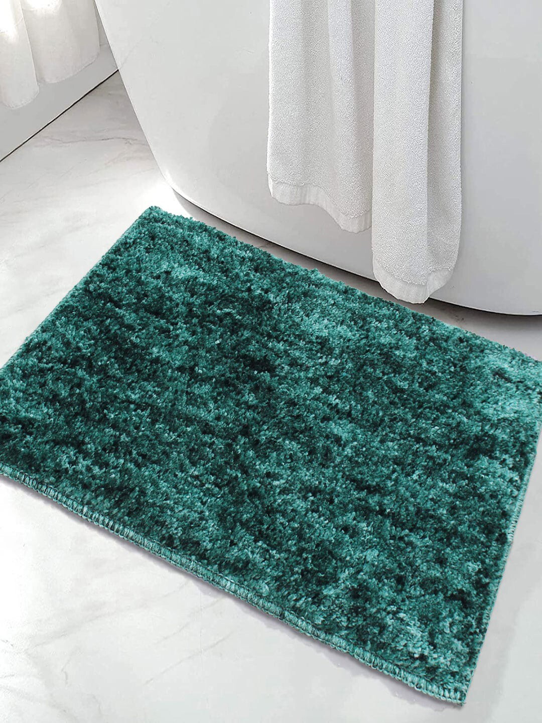 LUXEHOME INTERNATIONAL Green Textured Bath Mat Price in India