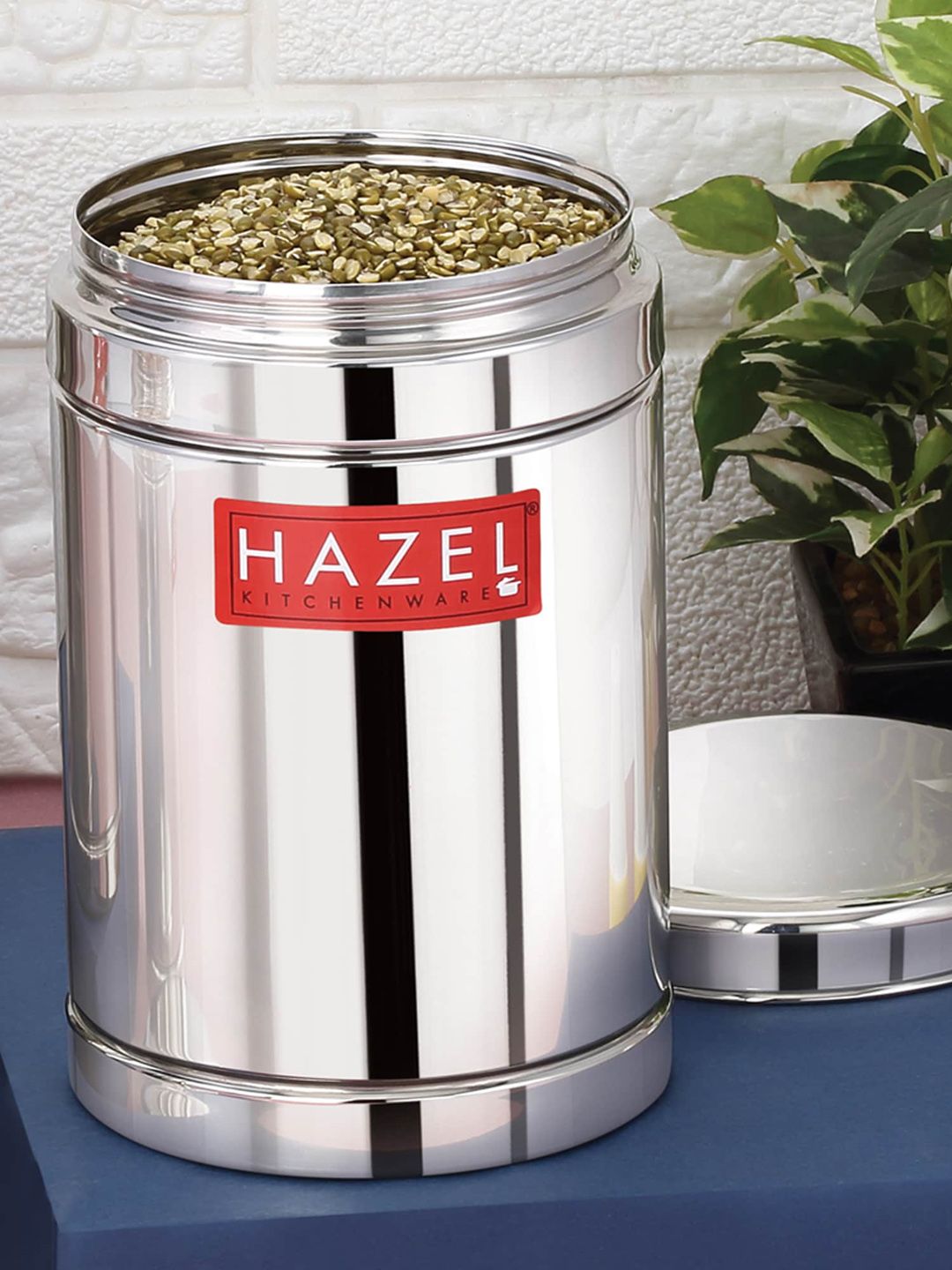 HAZEL Silver-Toned  Stainless Steel Container Price in India