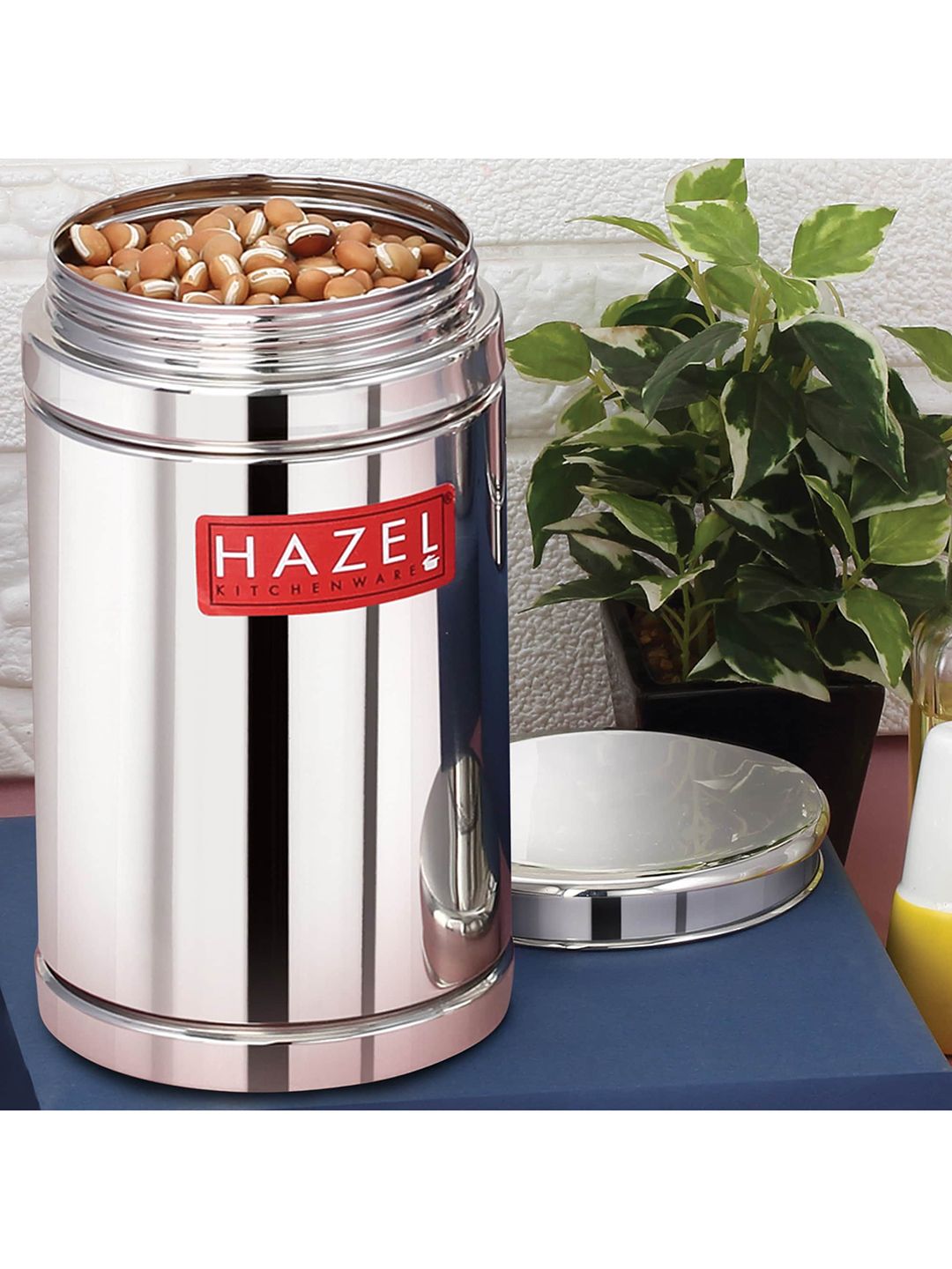 HAZEL Silver Stainless Steel Dishwasher Safe Container 1800 ml Price in India