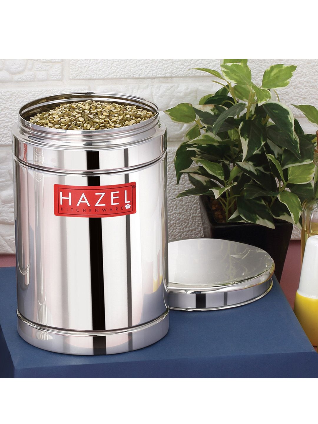 HAZEL Silver Stainless Steel Container 800 Ml Price in India