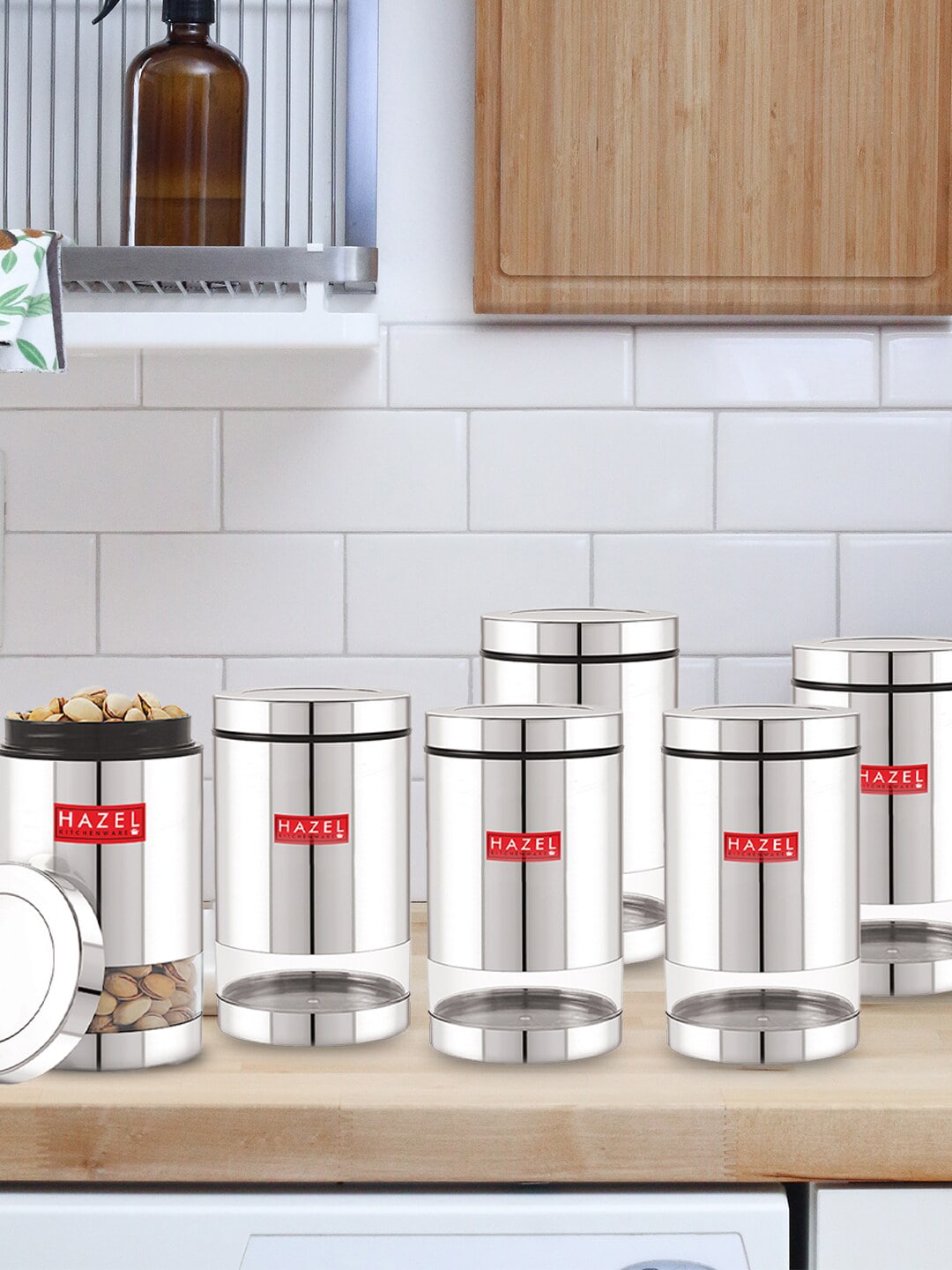 HAZEL Set of 12 Stainless Steel Food Containers 1000ml each Price in India