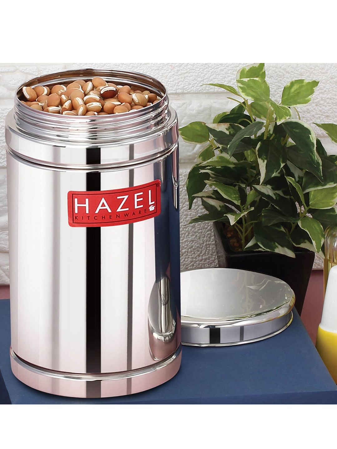 HAZEL Stainless Steel Silver Solid Container 1800 ML Price in India