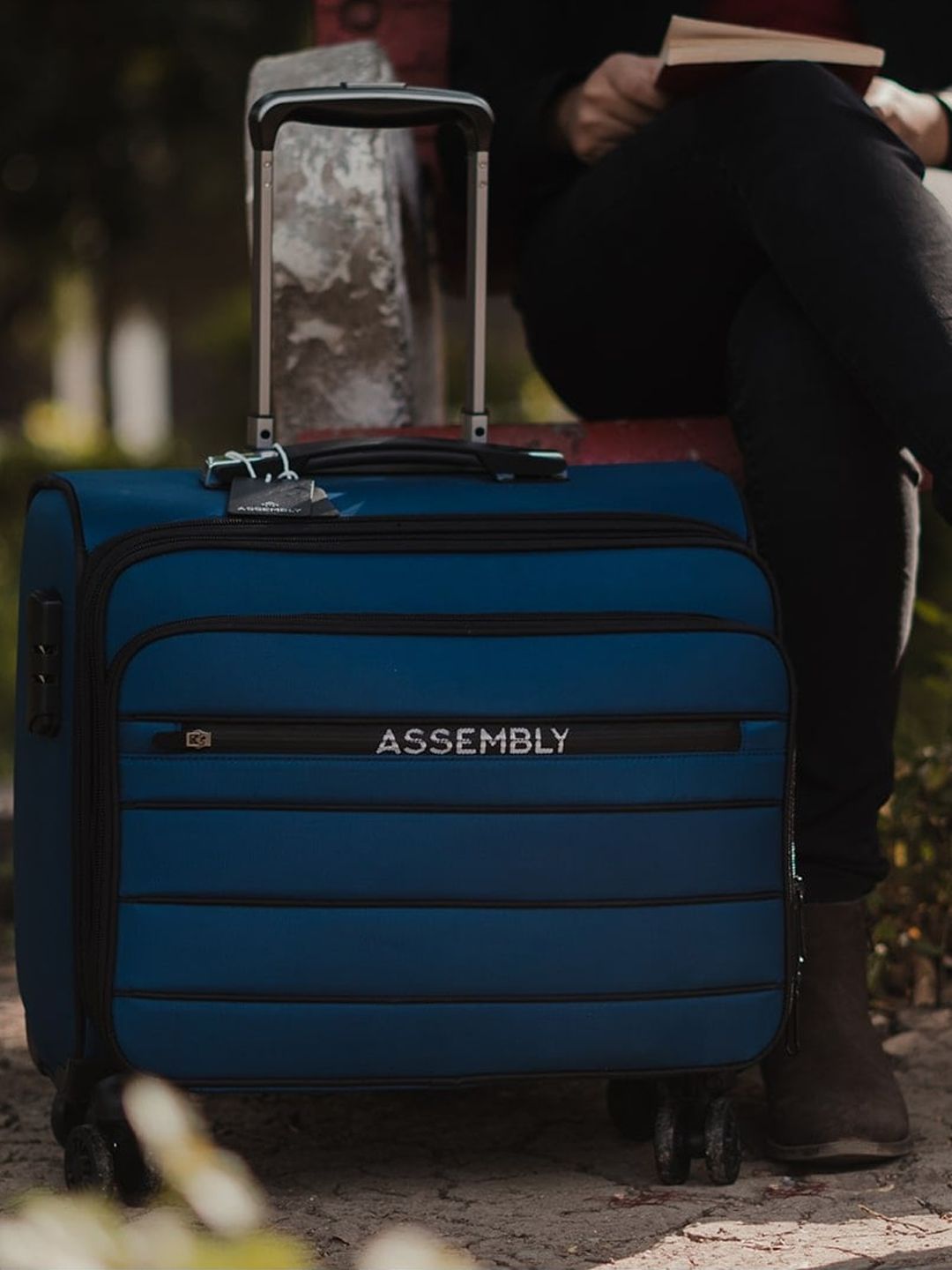 Assembly Blue Small Cabin Overnighter Trolley Bag Price in India