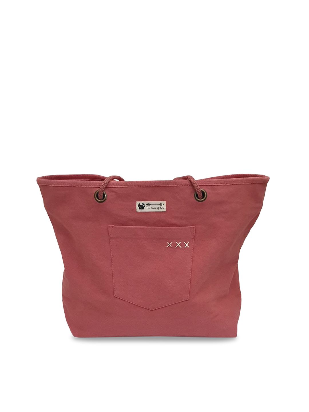 The House of Tara Women Pink Padded Canvas Bucket Tote Bag with Zip Pouch Price in India