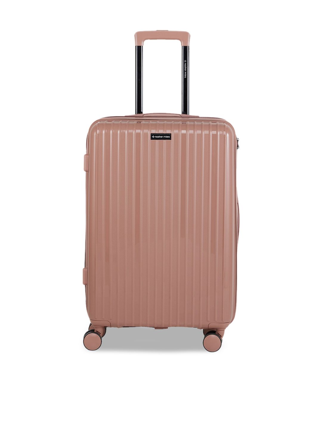 Nasher Miles Rose Gold-Toned Textured Hard-Sided Medium Trolley Suitcase Price in India