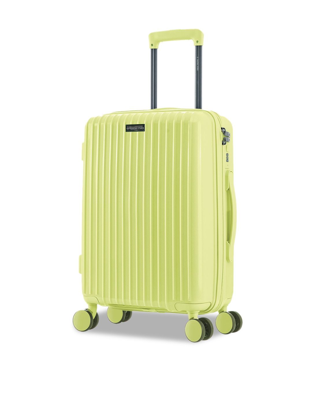 Nasher Miles Lime Green Textured Hard-Sided Small Trolley Suitcase Price in India
