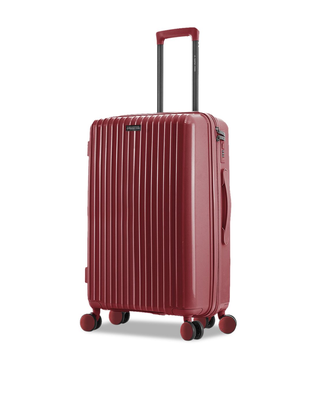 Nasher Miles Maroon Textured Hard-Sided Medium Trolley Suitcase Price in India