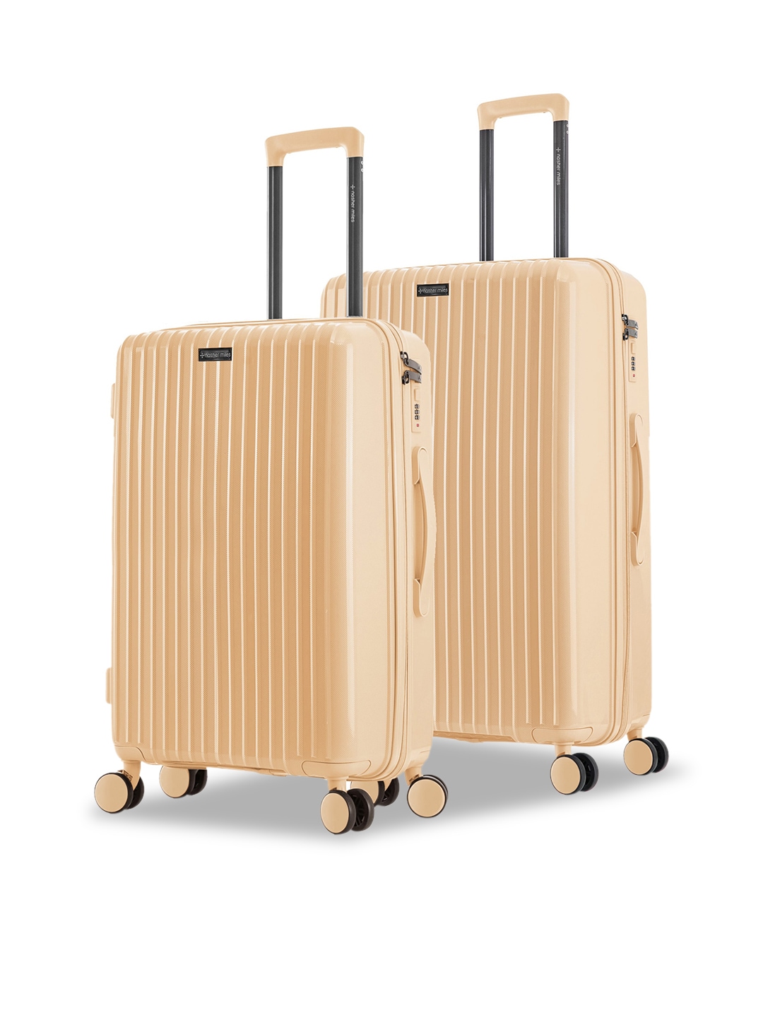 Nasher Miles Set Of 2 Peach Colored  Hard-Sided Cabin Trolley bag Price in India