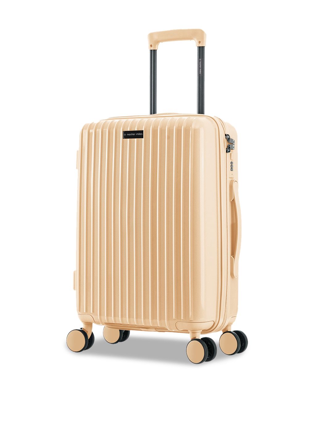 Nasher Miles Peach-Colored Textured Hard-Sided Cabin Trolley Suitcase Price in India