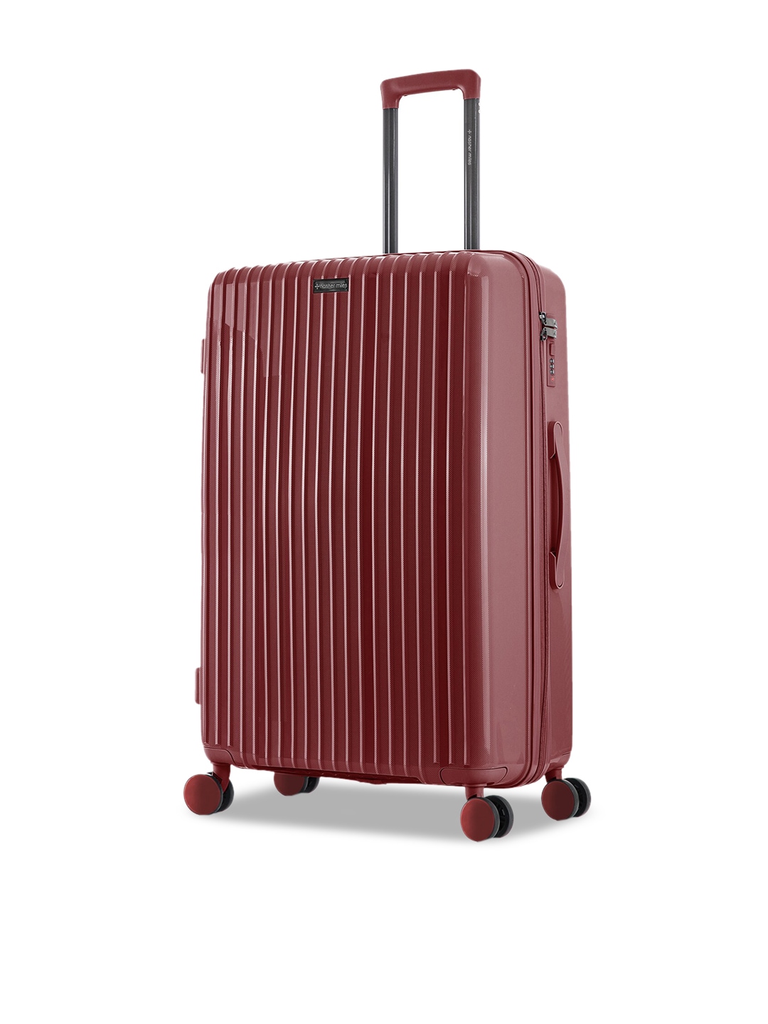 Nasher Miles Maroon Textured Hard-Sided Trolley Suitcases Price in India