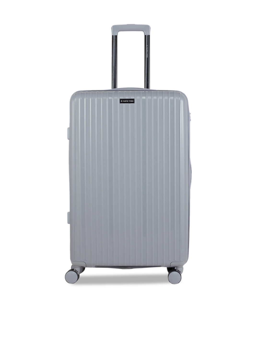 Nasher Miles Grey Textured Hard Sided Large Trolley Bag Price in India