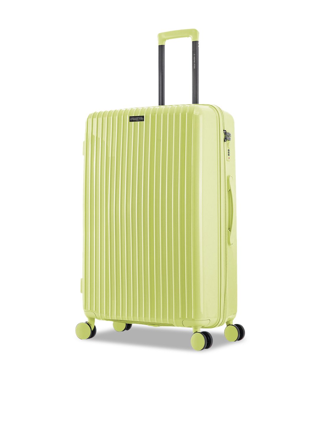 Nasher Miles Lime Green Textured Hard-Sided Cabin Trolley Suitcase Price in India