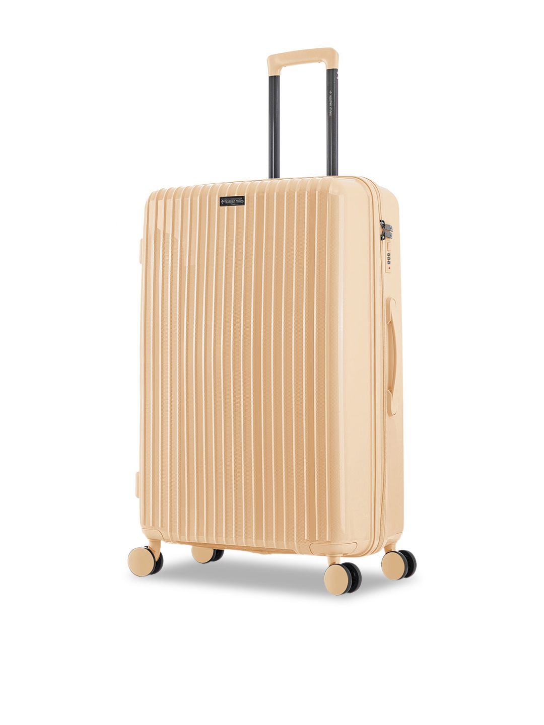 Nasher Miles Peach Colored Textured Hard-Sided Cabin Trolley Suitcase Price in India