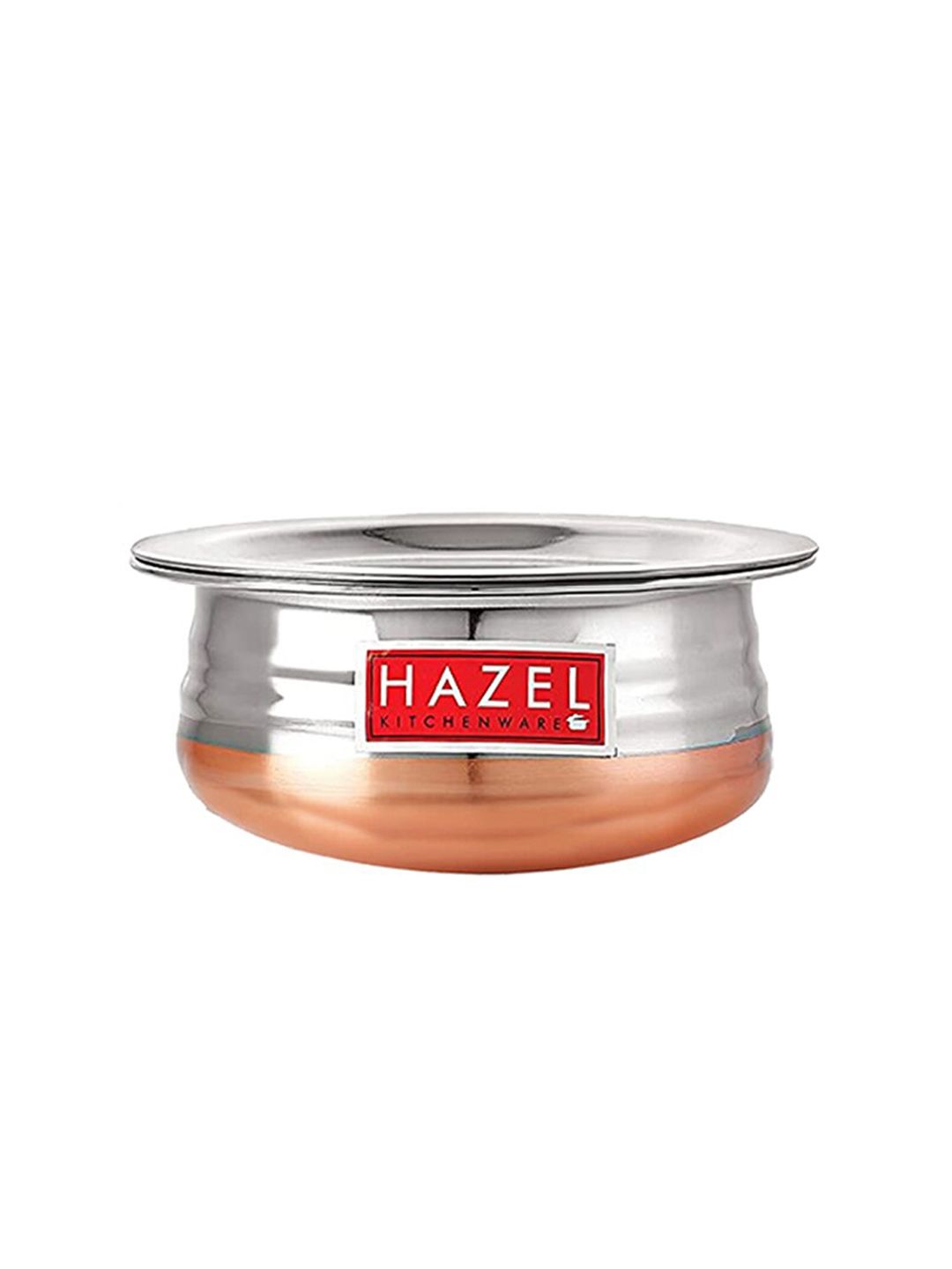 HAZEL Silver-Toned & Copper-Toned Solid Copper Bottom Urli With Lid Price in India