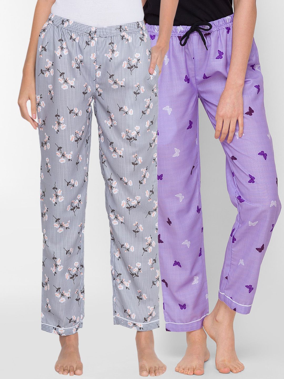 FashionRack Women Pack of 2 Printed Lounge Pants Price in India