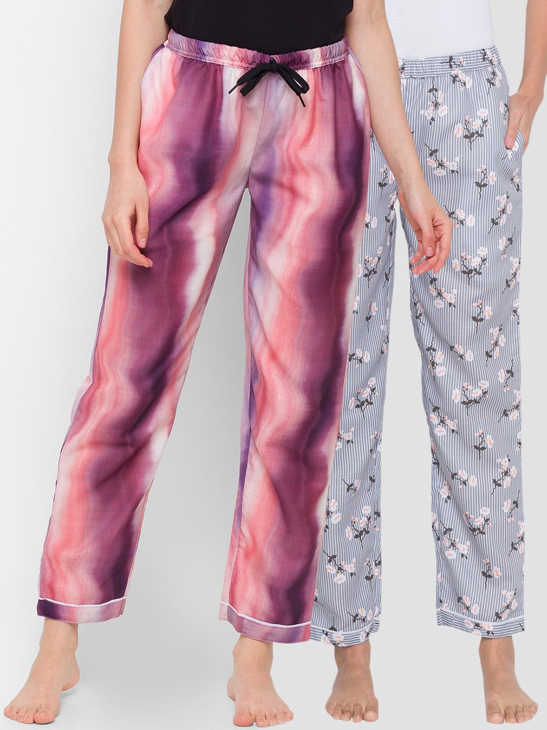 FashionRack Women Pack of 2 Printed Lounge Pants Price in India