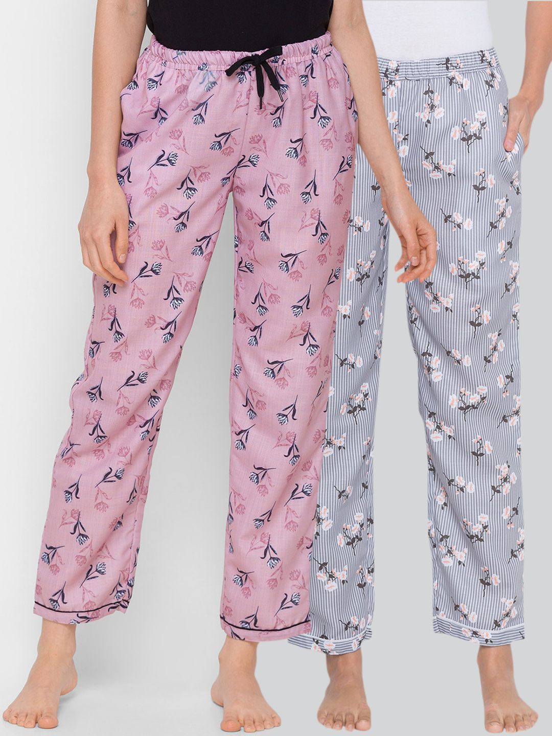 FashionRack Women Pack of 2 Printed Lounge Pants Price in India