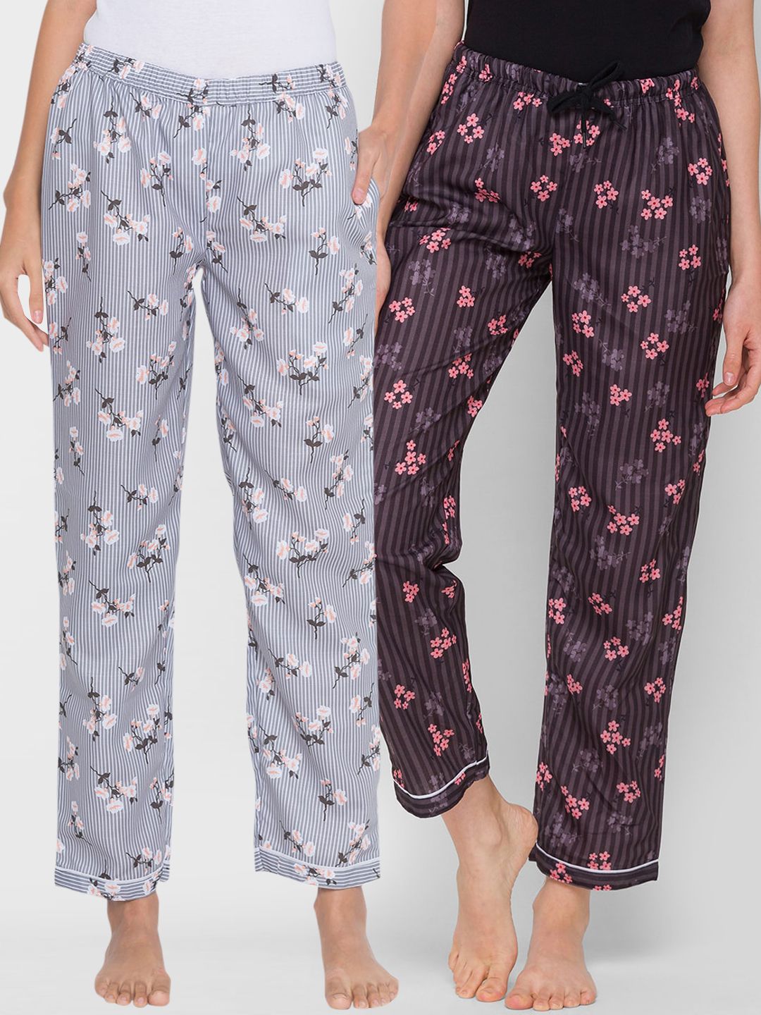 FashionRack Women Pack of 2 Printed Lounge Pants Price in India