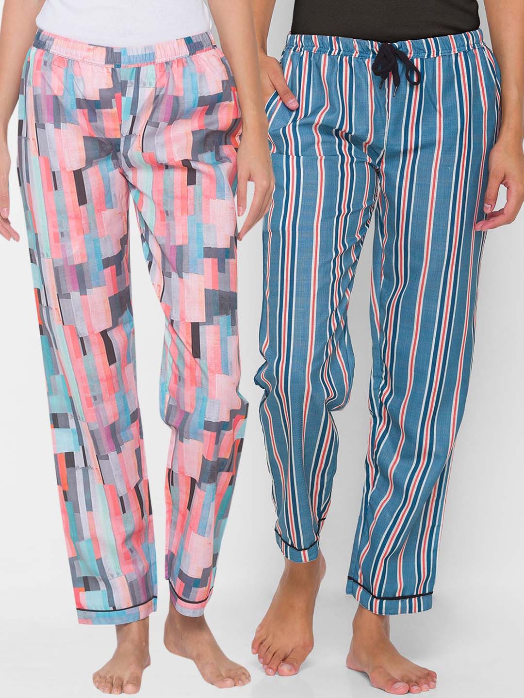 FashionRack Women Pack of 2 Printed Lounge Pants Price in India