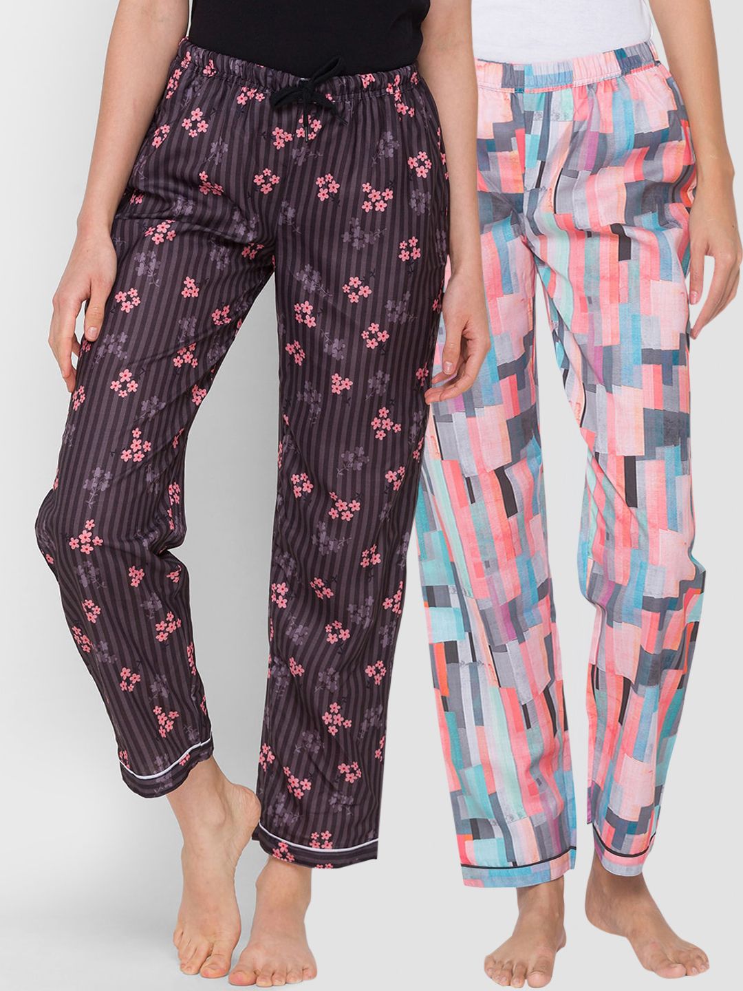 FashionRack Pack of 2 Printed Lounge Pants Price in India