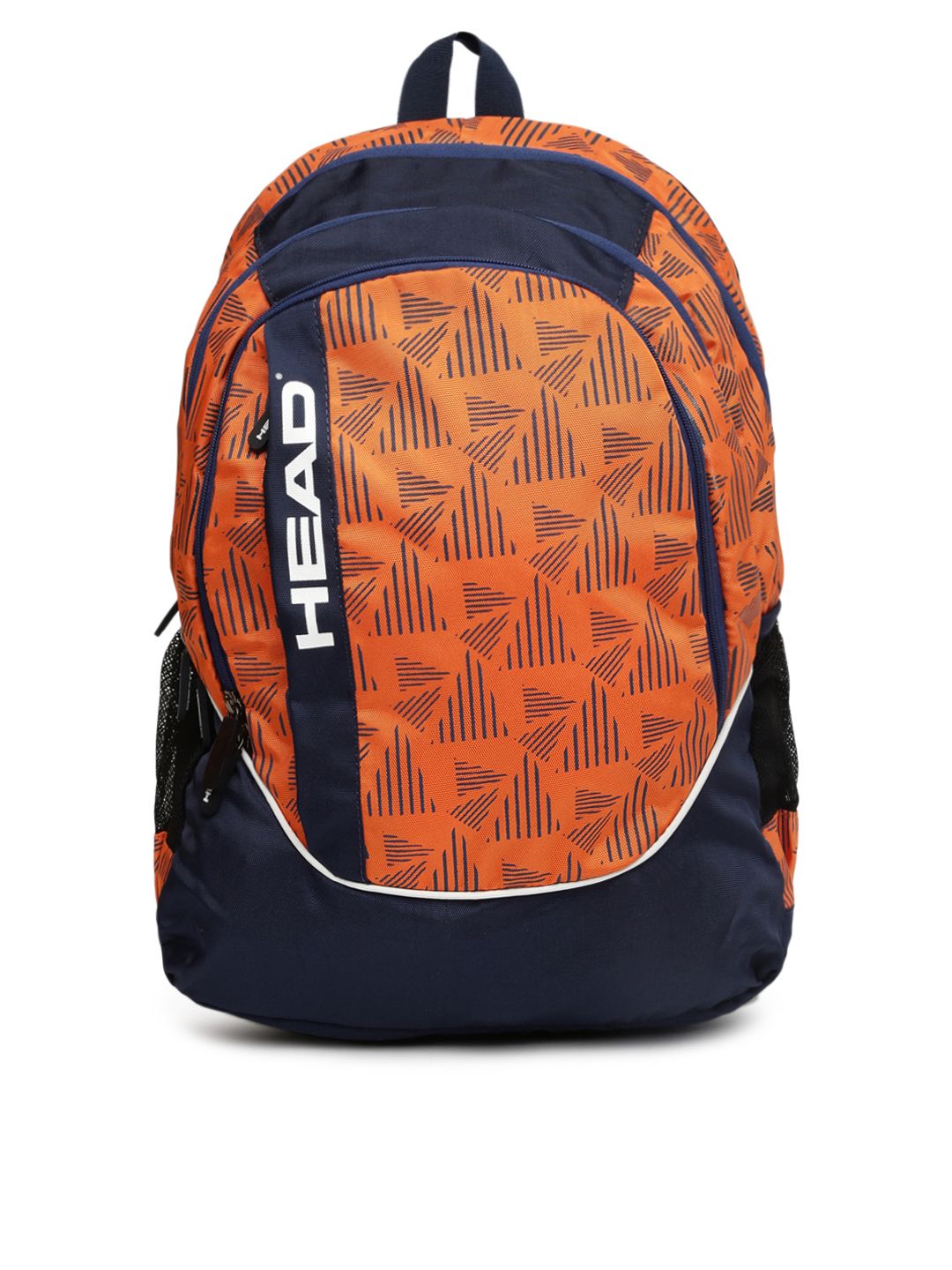 Head Unisex Orange & Navy Blue Graphic Backpack Price in India