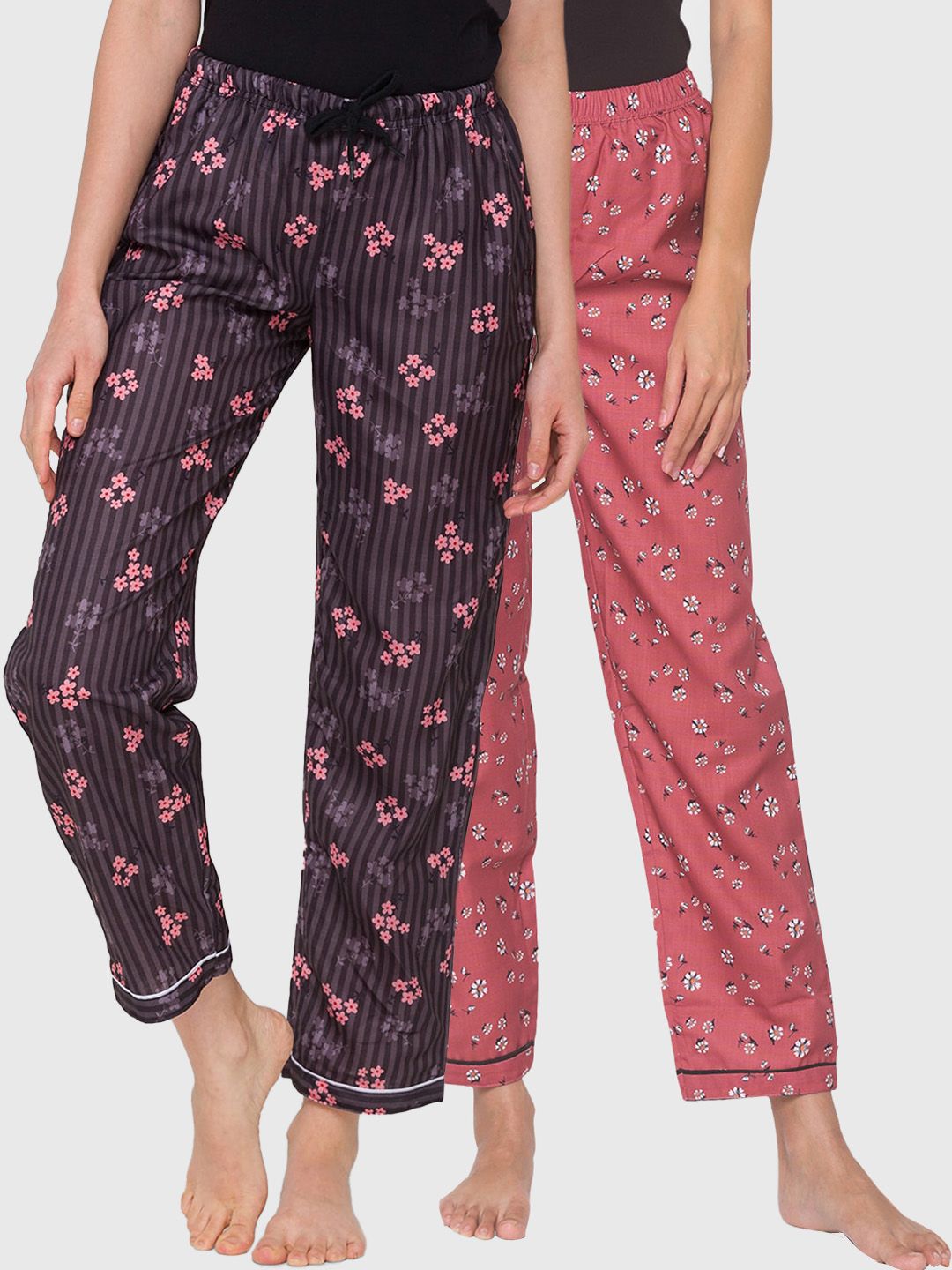 FashionRack Women Pack of 2 Printed Lounge Pants Price in India