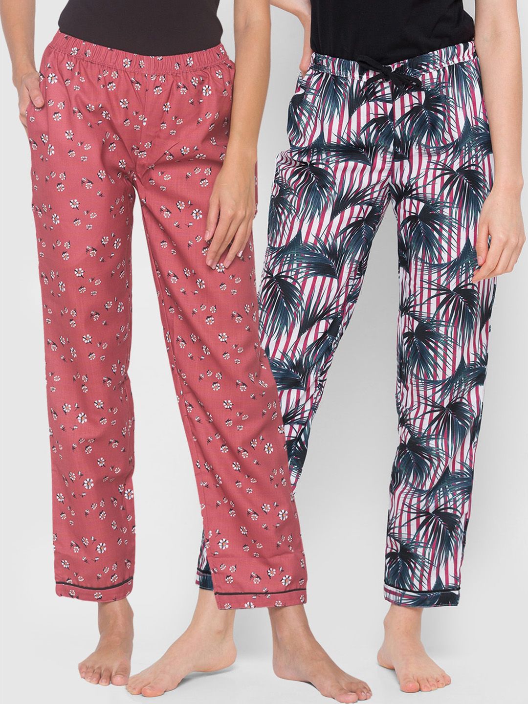 FashionRack Pack of 2 Women Printed Lounge Pants Price in India