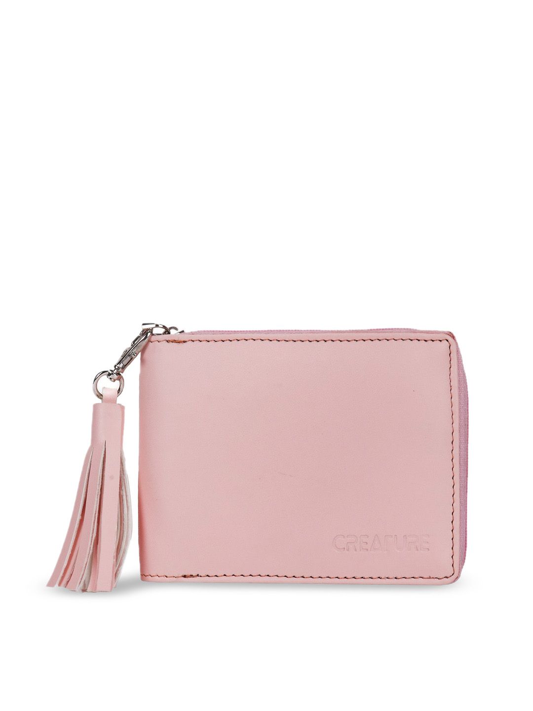 Creature Women Pink Solid Zip Around Wallet Price in India