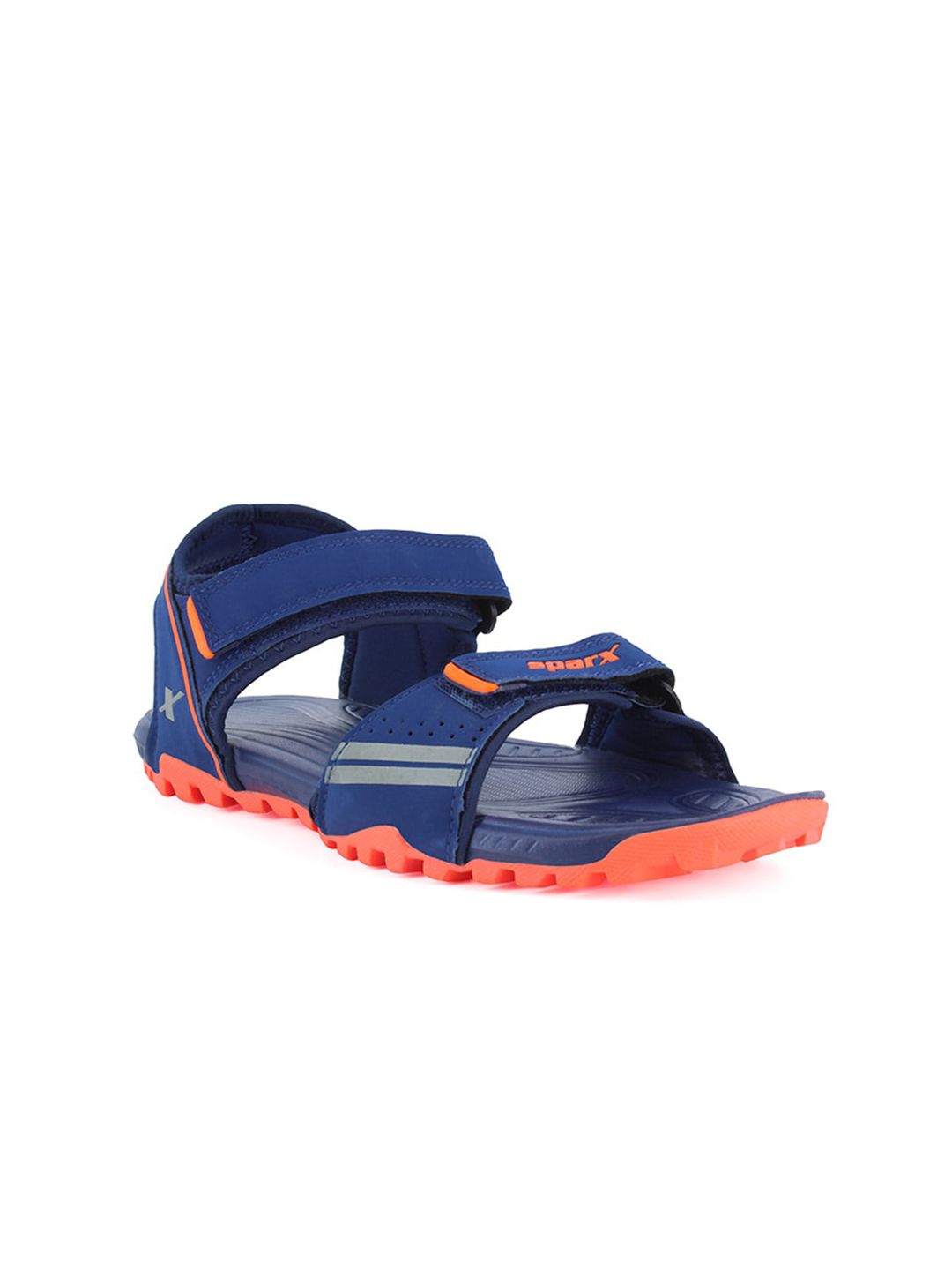 Sparx Men Navy Blue & Orange Solid Sports Sandals