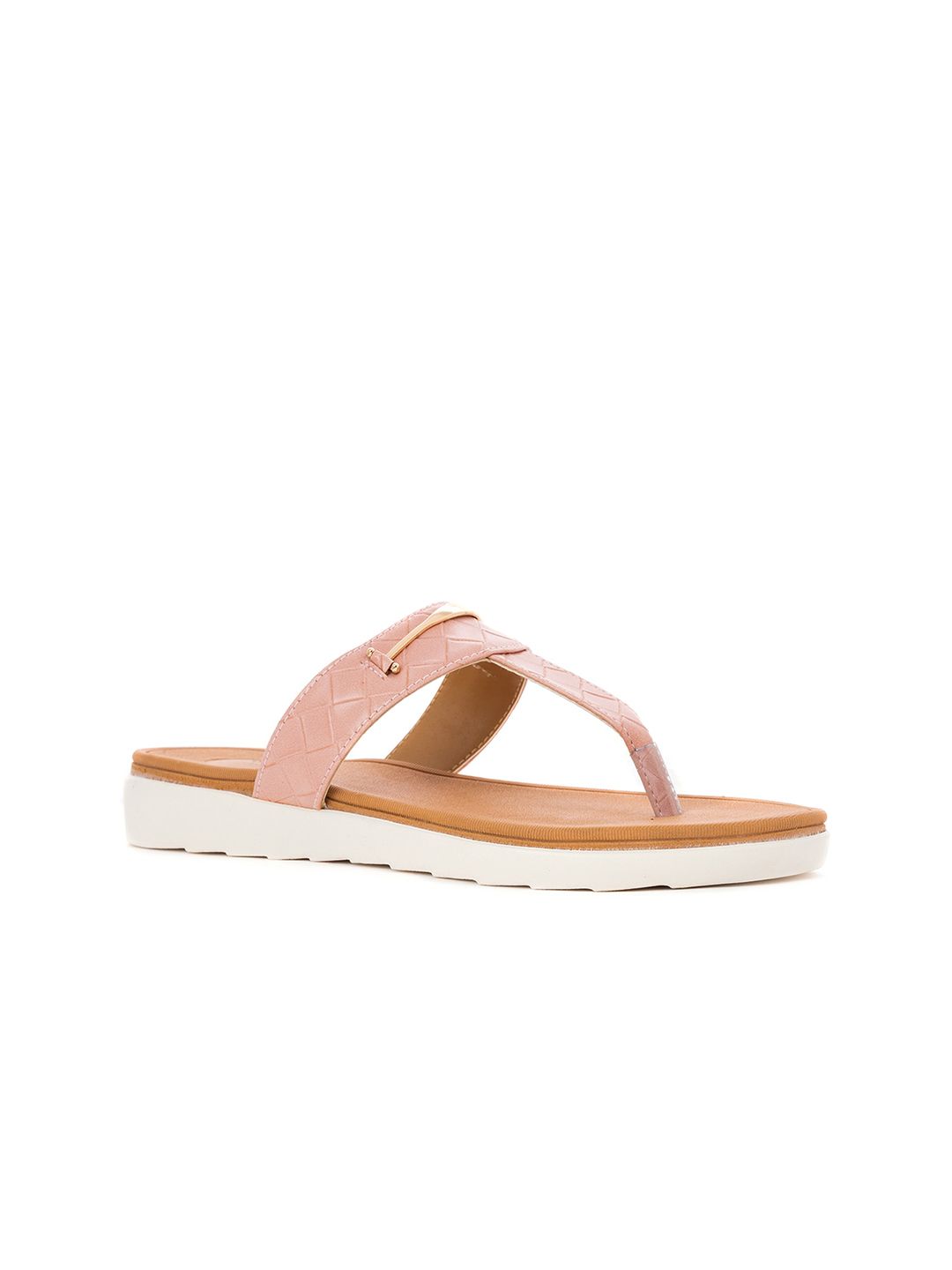 Khadims Women Pink T-Strap Flats Price in India