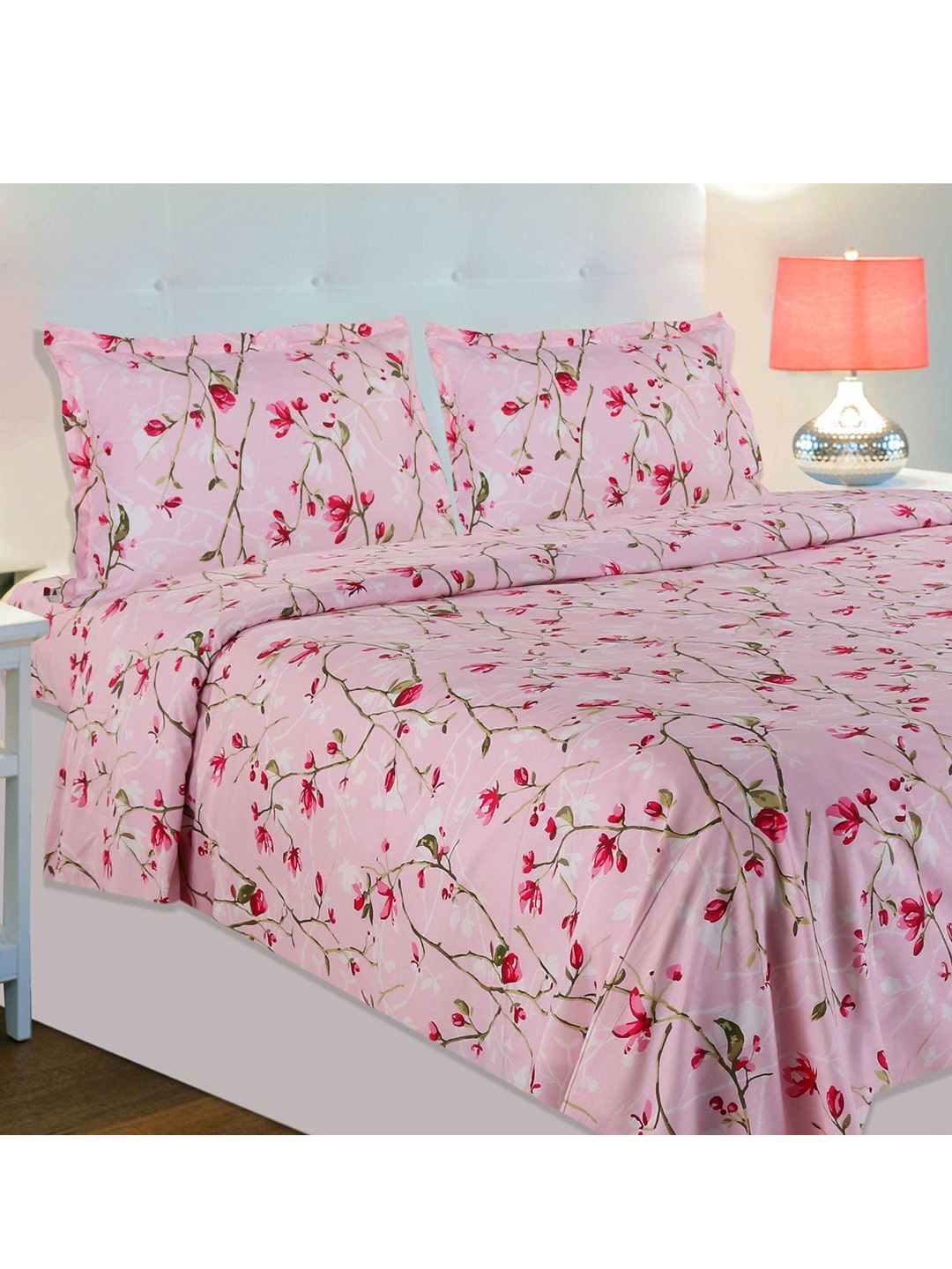 haus & kinder Unisex Pink Bedsheets Price in India