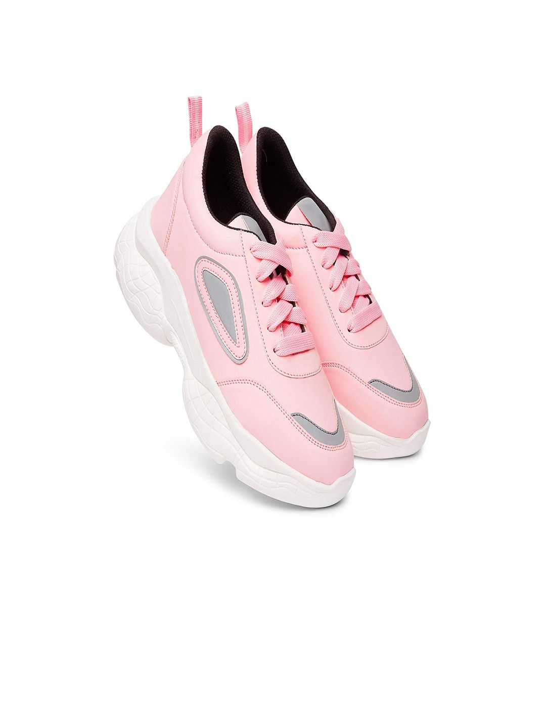 BEONZA Women Pink Colourblocked Sneakers Price in India
