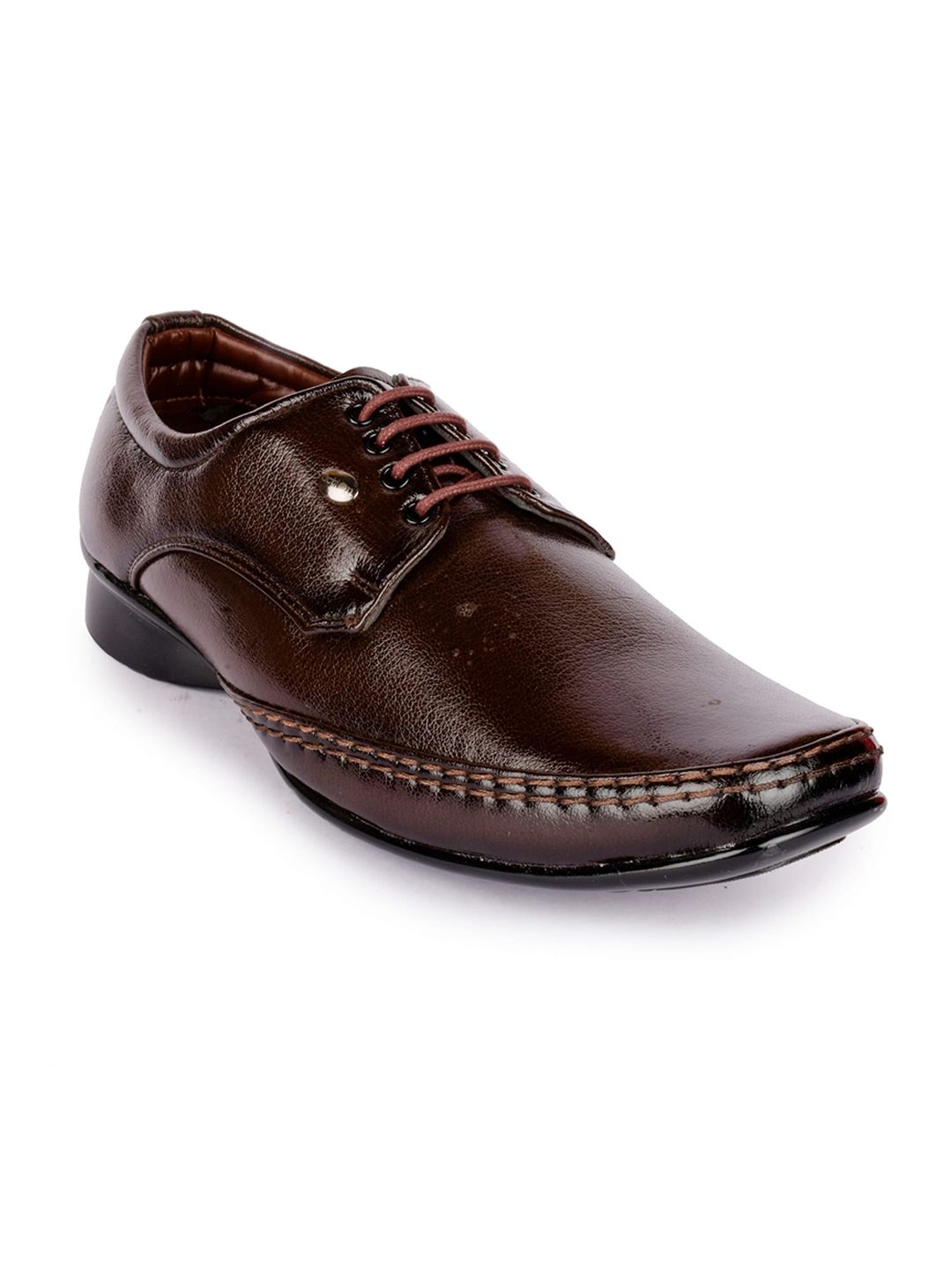 Action Men Brown Textured Formal Leather Slip-on's