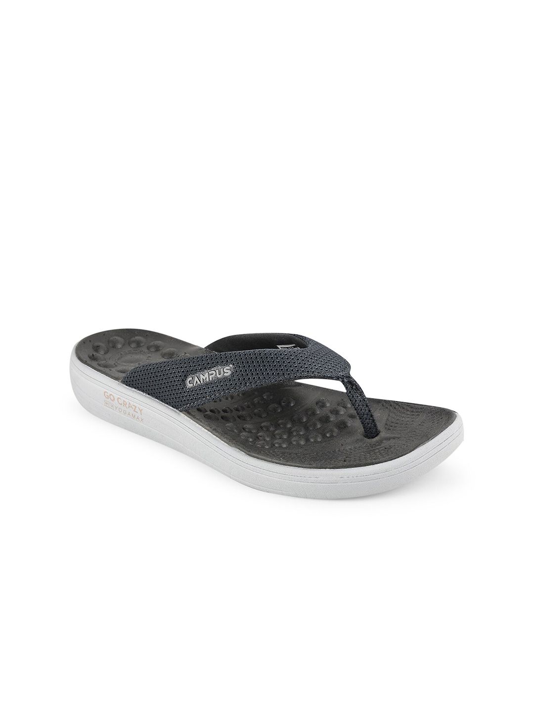 Campus Women Grey & White Thong Flip-Flops Price in India