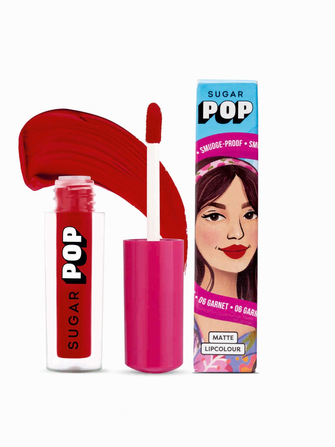 SUGAR POP 8 Hour Stay Non-Drying & Smudge Proof Matte Lipcolour 1.6 ml - Garnet 06