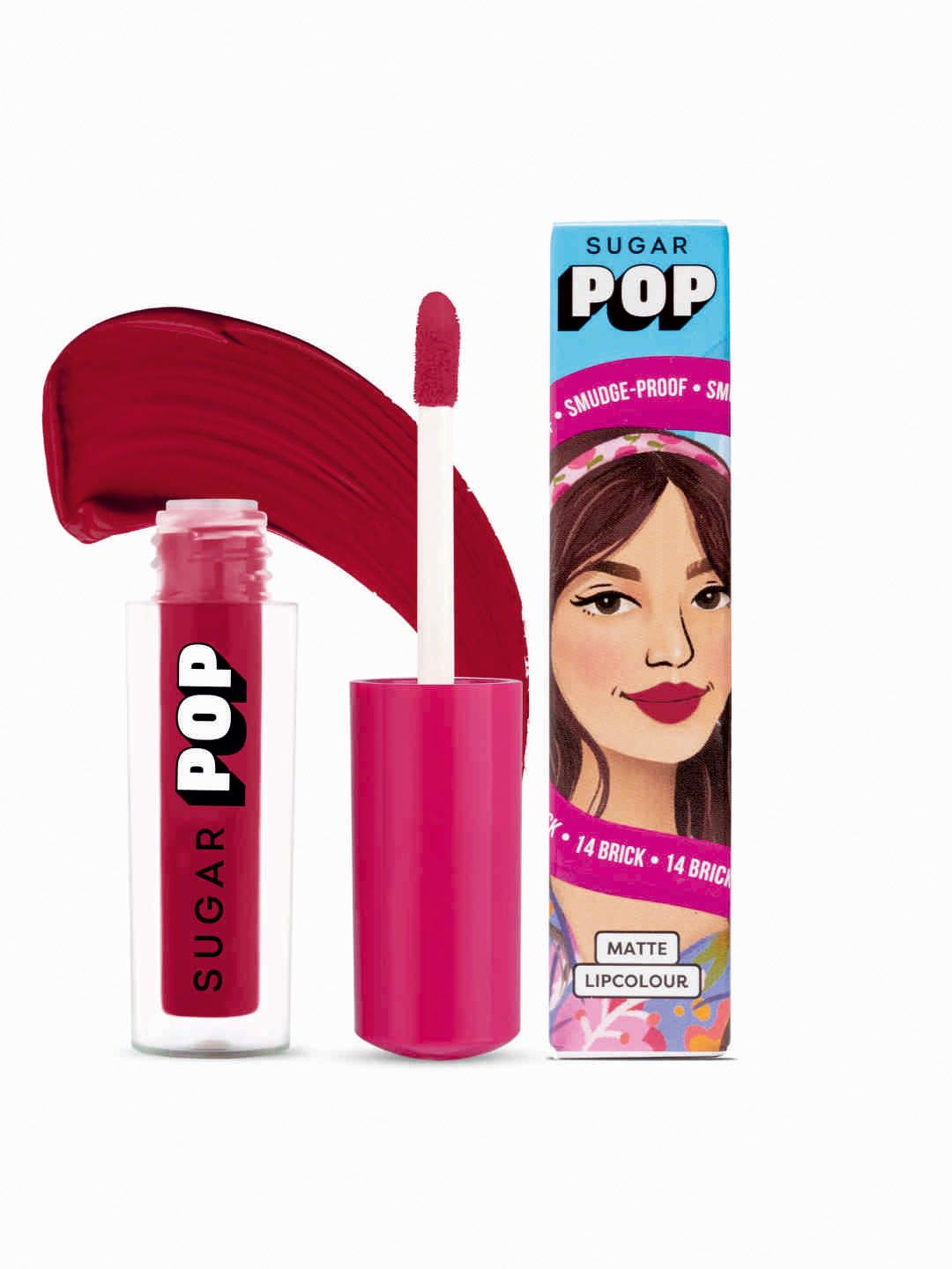 SUGAR POP 8 Hour Stay Non-Drying & Smudge Proof Matte Lipcolour 1.6 ml - Brick 14