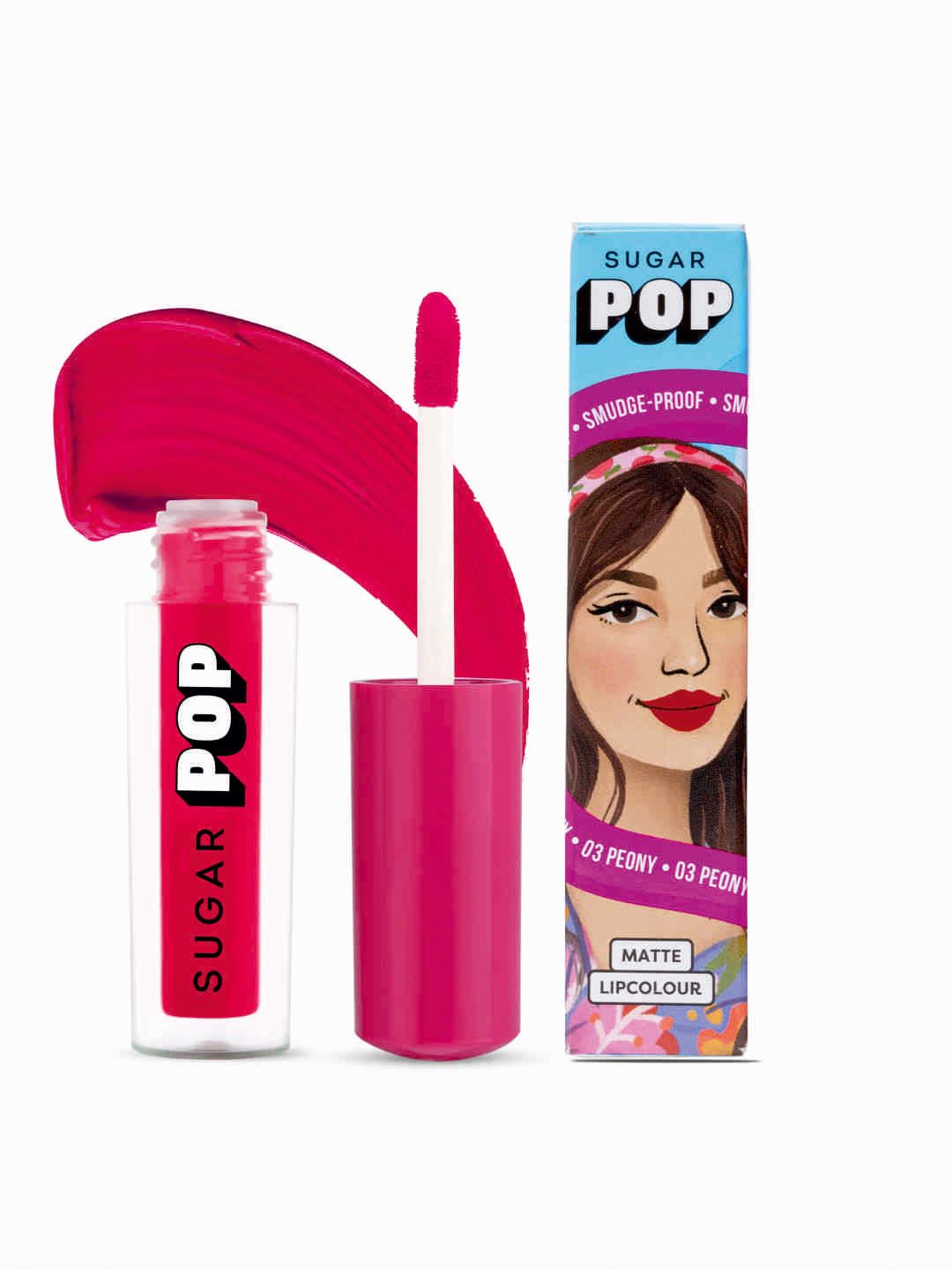 SUGAR POP 8 Hour Stay Non-Drying & Smudge Proof Matte Lipcolour 1.6 ml - Peony 03