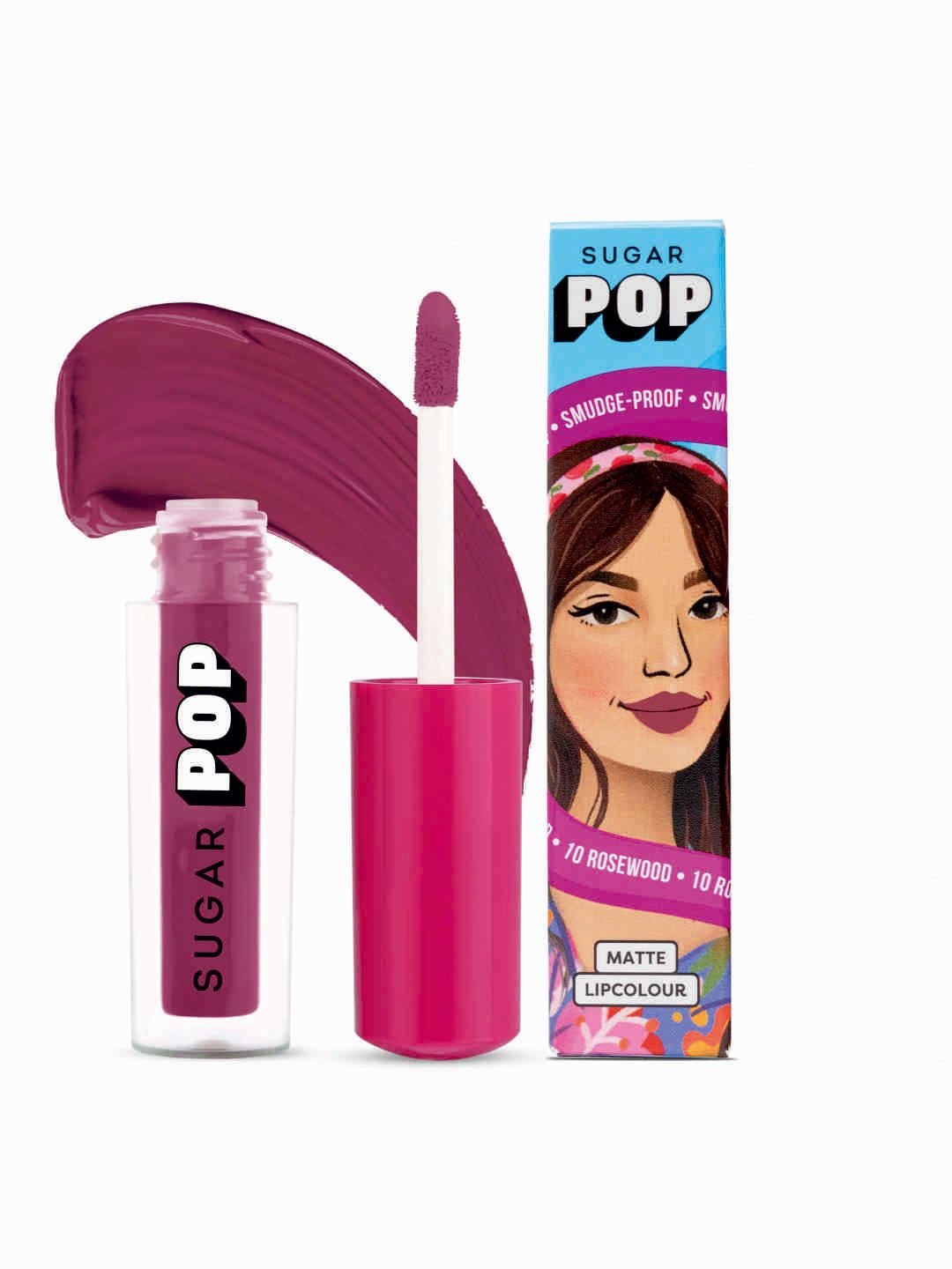 SUGAR POP 8 Hour Stay Non-Drying & Smudge Proof Matte Lipcolour 1.6ml - Rosewood 10