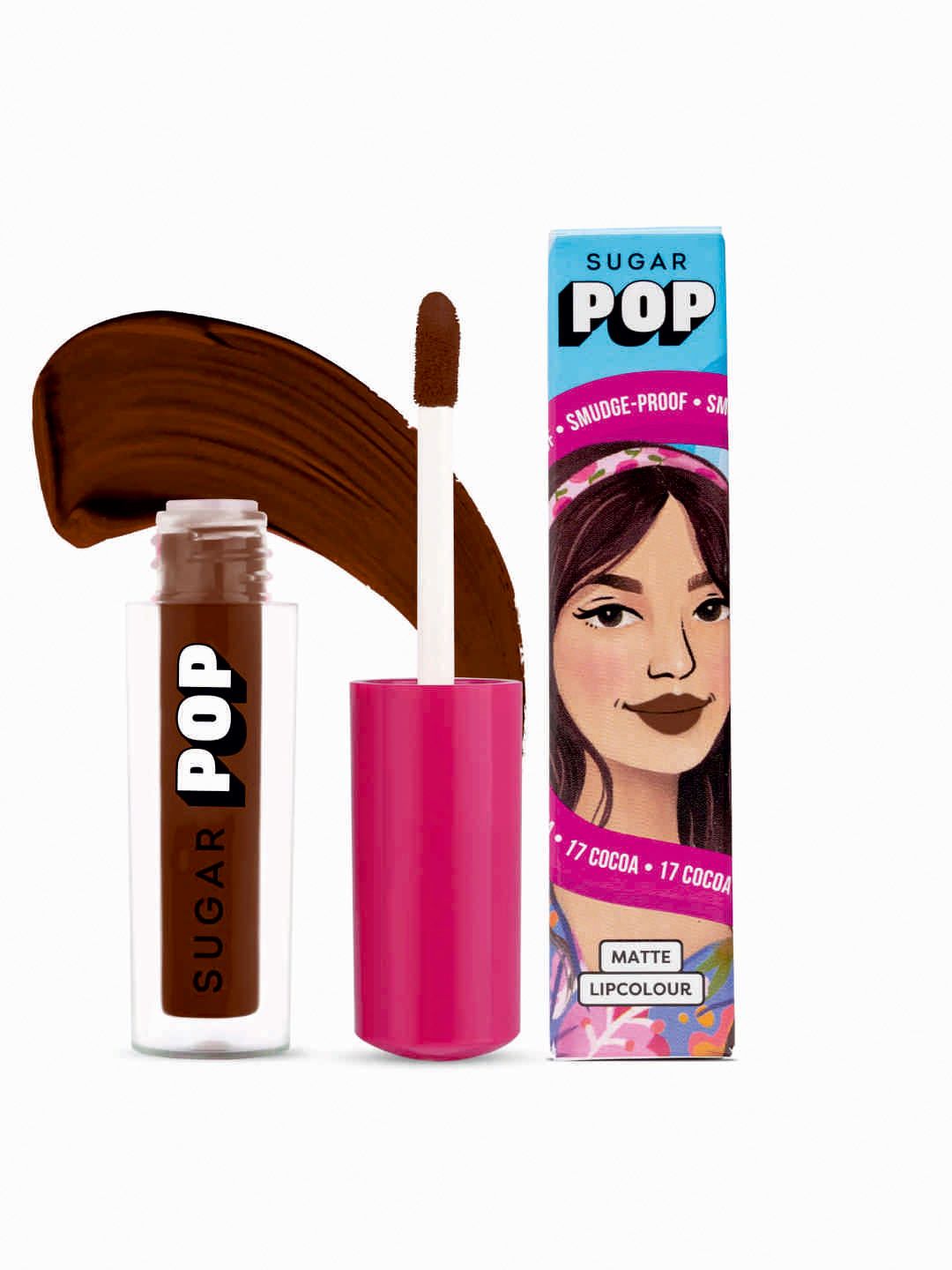 SUGAR POP 8 Hour Stay Non-Drying & Smudge Proof Matte Lipcolour 1.6 ml - Cocoa 17