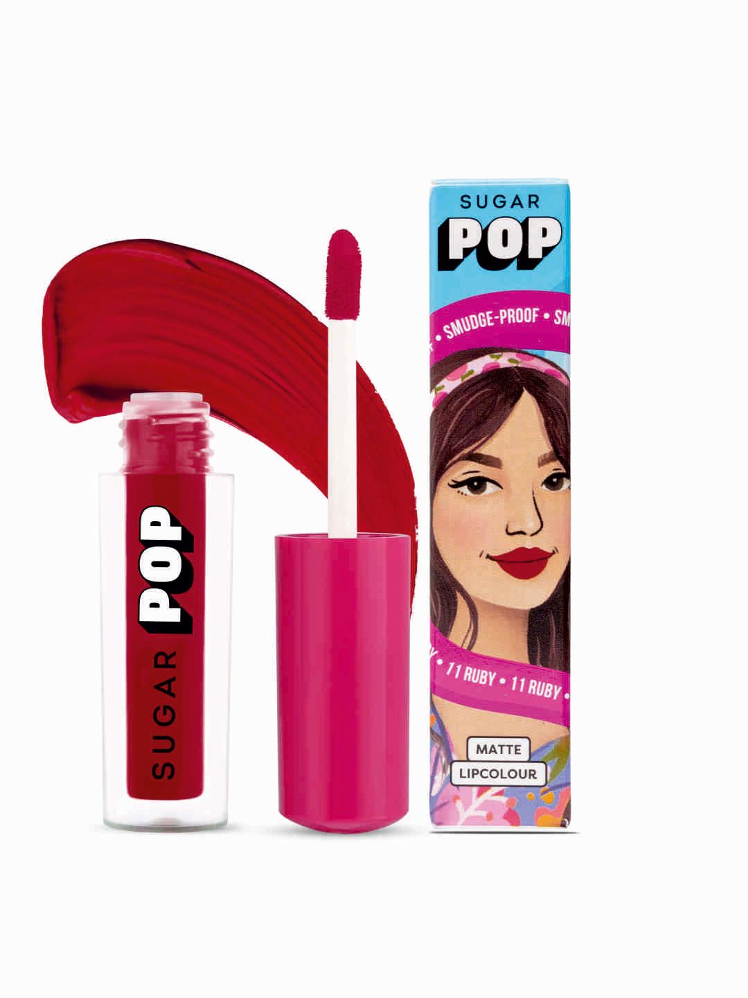 SUGAR POP 8 Hour Stay Non-Drying & Smudge Proof Matte Lipcolour 1.6 ml - Ruby 11