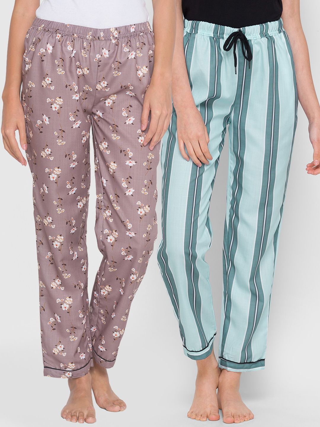 FashionRack Women Pack of 2 Printed Lounge Pants Price in India