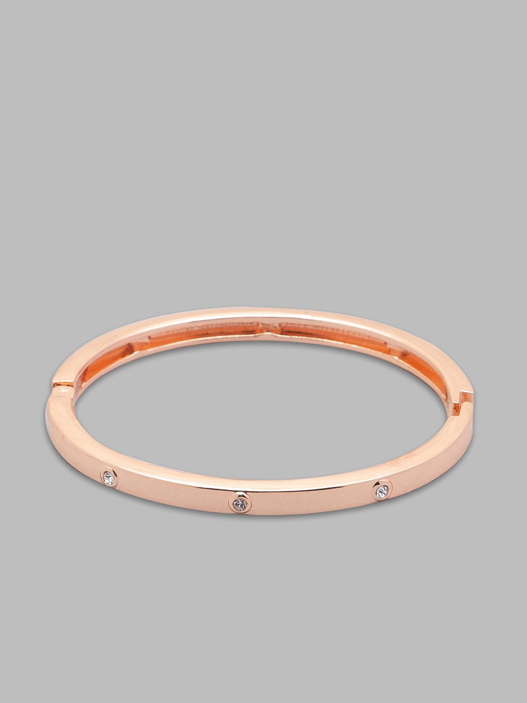 Globus Women White and Rose Gold-Plated Cuff Bracelet Price in India