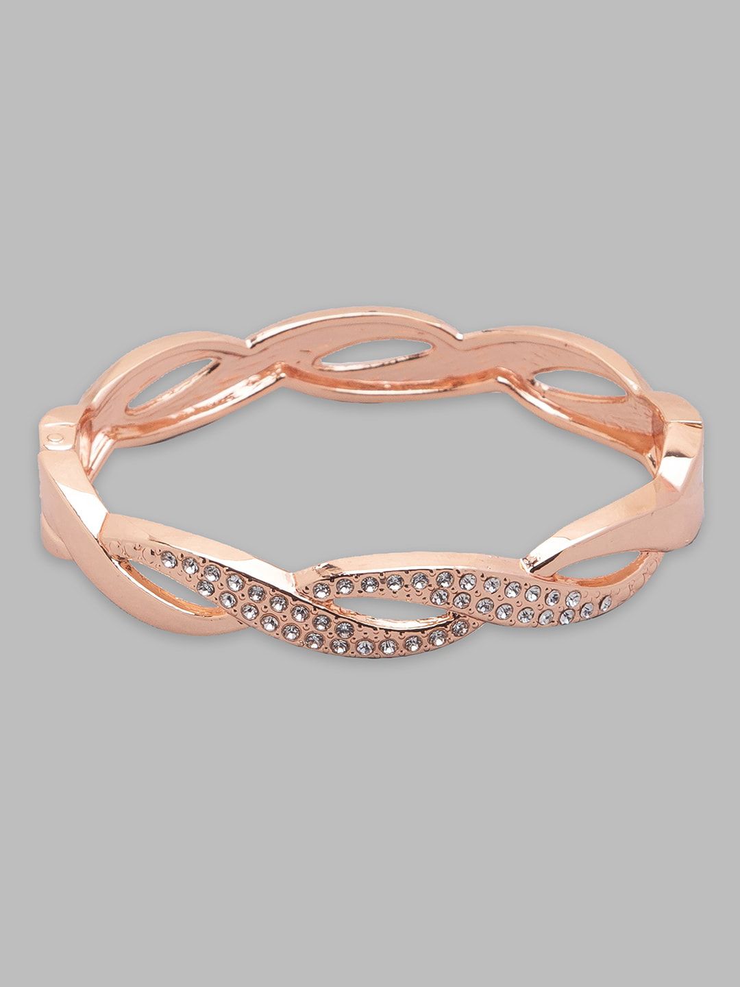 Globus Women Rose Gold-Plated & White Cuff Bracelet Price in India