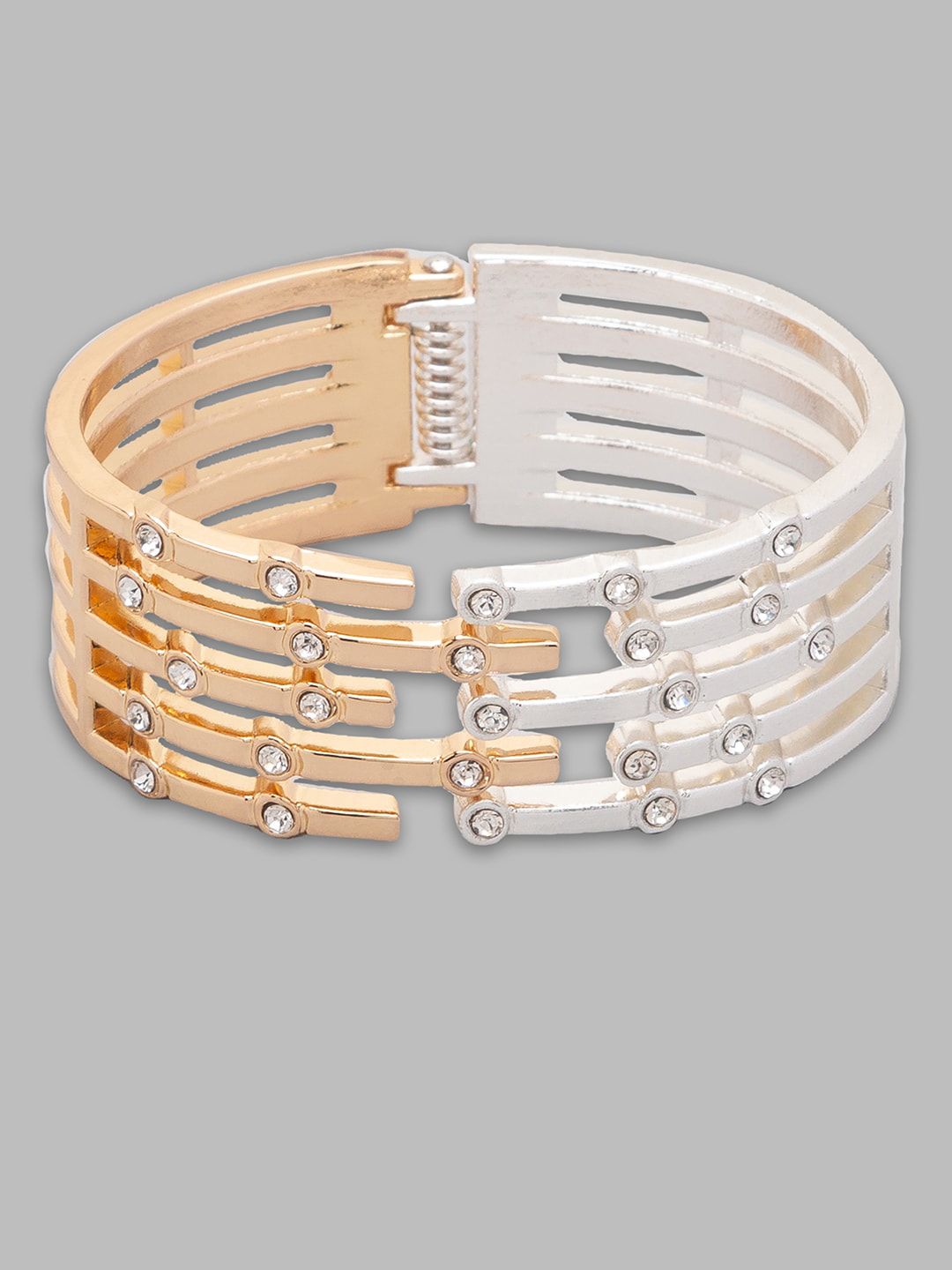 Globus Women White Gold-Plated Cuff Bracelet Price in India