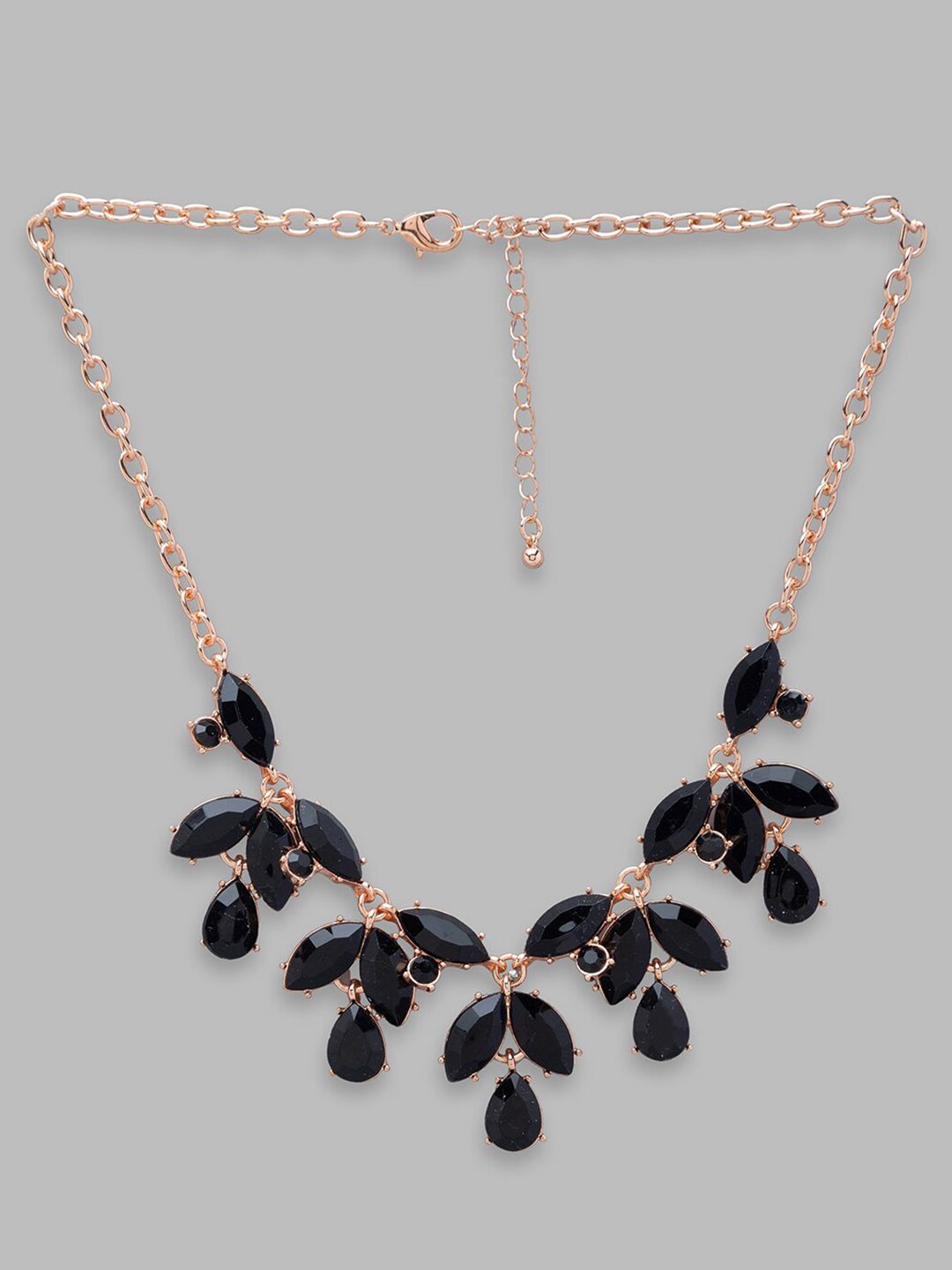 Globus Rose Gold & Black Rose Gold-Plated Necklace Price in India