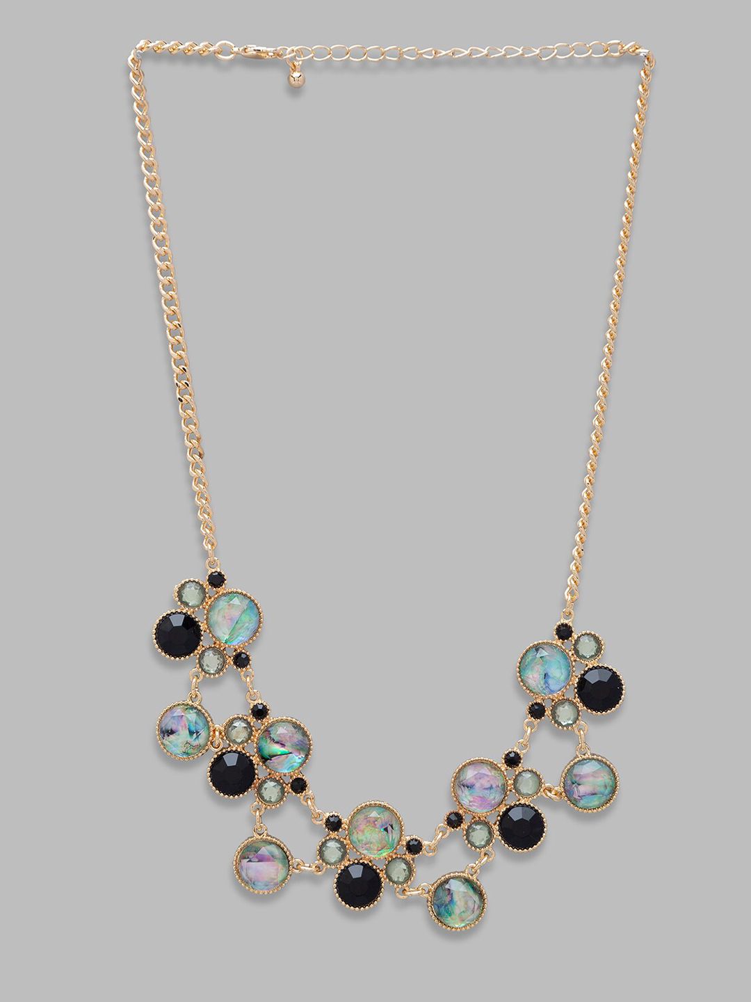 Globus Gold-Toned & Black Gold-Plated Necklace Price in India
