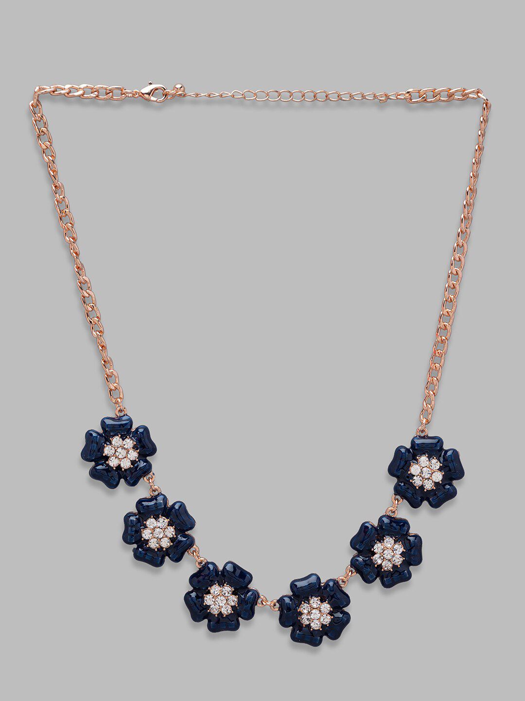 Globus Blue Rose Gold-Plated Necklace Price in India